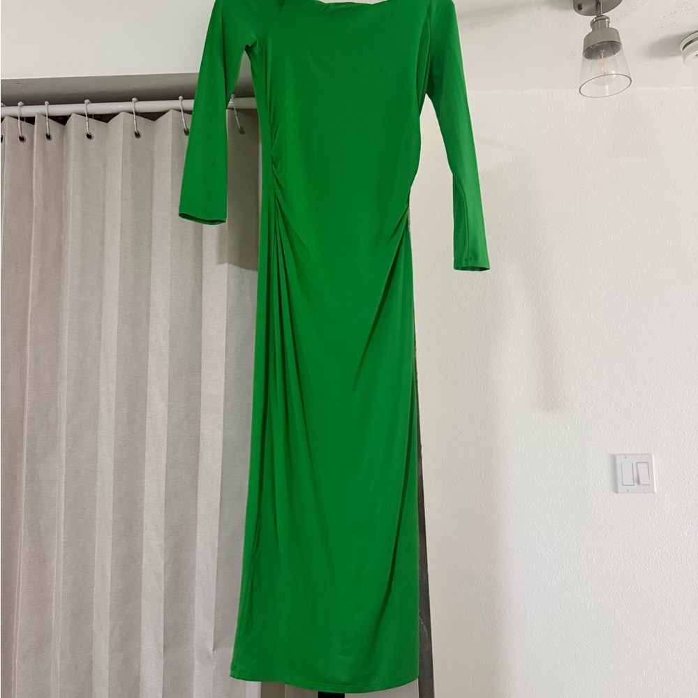 Zara Vibrant Green Long Sleeve Dress